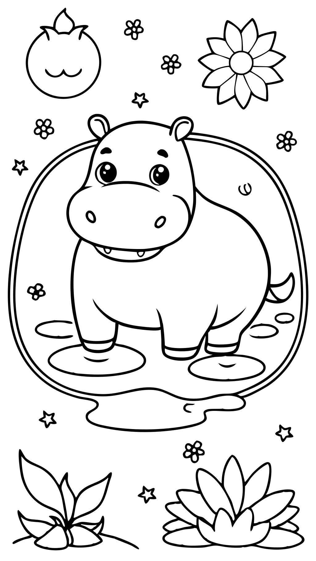 coloring pages hippopotamus